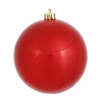 Adorno Navideño Vickerman, Bola De Caramelo Roja, 8 Cm, Irrompible