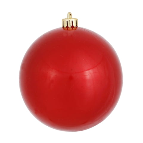 Adorno Navideño Vickerman, Bola De Caramelo Roja, 8 Cm, Irrompible
