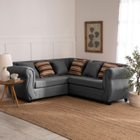 Deco Outlet - Seccional New Milan 3.2 Tela Gris Claro