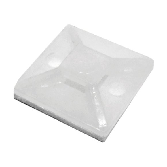 HC-101 Sujetador autoadhesivo de base blanca para bridas de 4mm, dimensiones 2x2cm, paquete de 100 piezas