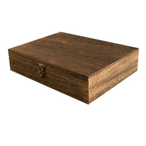 Genérico - Caja De Almacenamiento De Madera, Estuche Artesanal De Madera Con Cerradura Para Joyería, Pendientes, Organizador, 26X20X6Cm