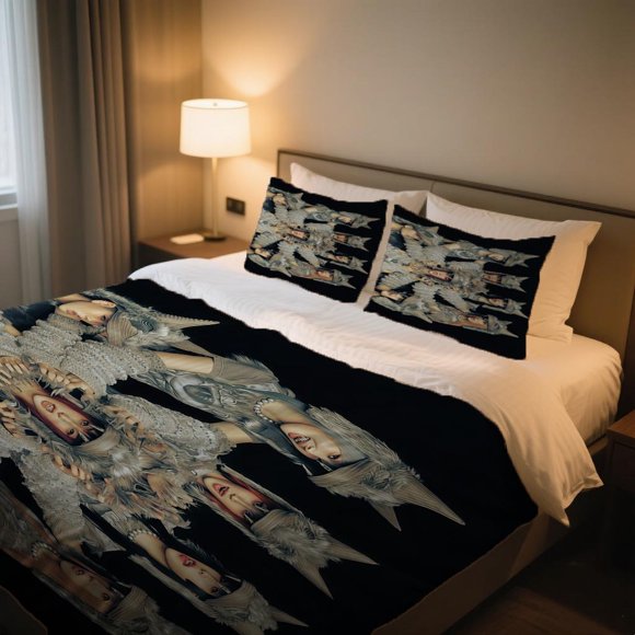 XG Group Fantasy Fur Circle Duvet Cover Set Thanksgiving Independence Day Cartoon Vintage Pattern Bedding Set for Fresh and EyeCatching Bedroom Decor