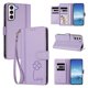 thumbnail image 2 of Funda Cartera Trébol para Samsung Galaxy S21 Plus con Ranuras Tarjetas y Carga Inalámbrica Morado claro, 2 of 6