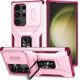 thumbnail image 1 of Funda Armada para Samsung Galaxy S24 Ultra con Tapa Deslizante y Soporte Magnético Giratorio Rosa, 1 of 5
