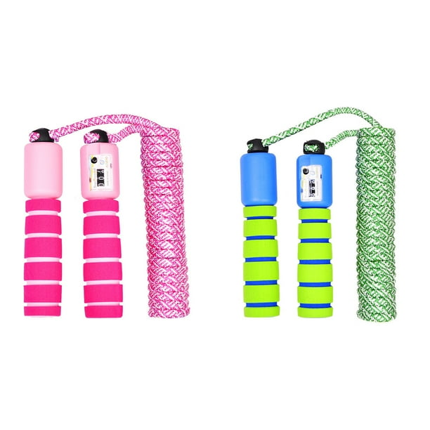 Cuerdas de saltar para niños, cuerda de saltar suave y ajustable, equipo de fitness para niños con asas de espuma.