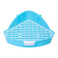 Ioensy - Caja De Arena Para Conejos, Bandeja De Arena Esquinera Antisalpicaduras Para Hámster, Hurones, Conejitos, Azul