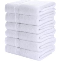 Juego De Toallas De Baño Utopia Towels, Paquete De 6, 100% Algodón Hilado En Anillos