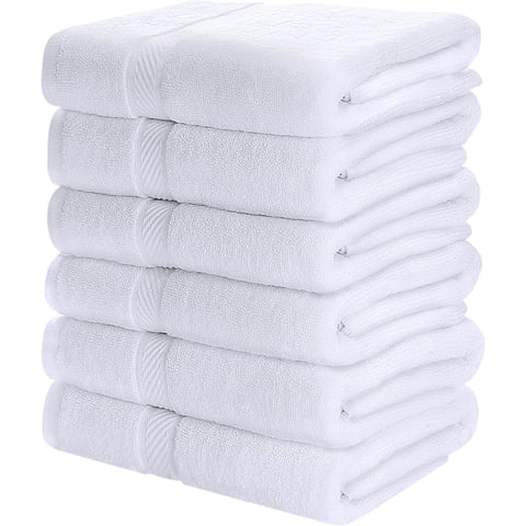 Juego De Toallas De Baño Utopia Towels, Paquete De 6, 100% Algodón Hilado En Anillos