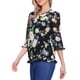 thumbnail image 4 of INSPIRE CHIC Camisas de Mujer de Manga 3/4 Blusas de Gasa Floral Negro-Verde Floral XL, 4 of 6