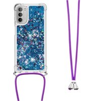 Funda Foxdock Para Motorola Moto G 5G 2022 Con Cuerda Ajustable, Brillo Líquido, Protección Antigolpes Y Lente – Ideal Para Regalo