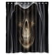 thumbnail image 1 of Cortina de ducha con diseño de calavera de diablo, demonio, alienígena, con ganchos, tamaño 60 x 72 pulgadas, 1 of 3