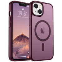 Funda Magnética Supfine Para Iphone 14/13, Color Rojo Vino