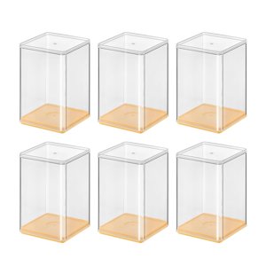 Bothyi - Vitrina De 6 Piezas Apilable Para Coleccionables Figura En Miniatura Modelo Amarillo