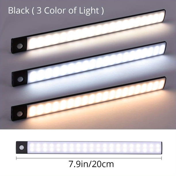 1pc LED Motion Sensor Cabinet Light, Under Counter Closet Lighting, Wireless Magnetic USB Rechargeable Kitchen Night Lights, Battery Powered Operated Light For Wardrobe Closets Cabinet Cupboard Stair