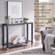 thumbnail image 1 of Glass Entryway Table, 2-Tier Entry Way Console Entrance Table, 41"L Narrow Sofa Table with Shelves, Ideal for Hallway, Entryway, Living Room, Foyer, Corridor, and Office (Gold & Black), 1 of 3