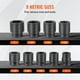 thumbnail image 2 of Juego de casquillos de impacto para tuercas de eje VEVOR 1 Drive, 6 puntos, 9 piezas, SAE, 2 of 3