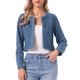 thumbnail image 1 of INSPIRE CHIC Chaqueta de Mezclilla para Mujer Sin Cuello Abierta al Frente Chaqueta Corta de Jean XS Azul, 1 of 6