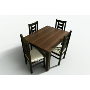 Araucarias - Juego De Comedor New Barcelona Chocolate 4 Silla Mesa Rectangular
