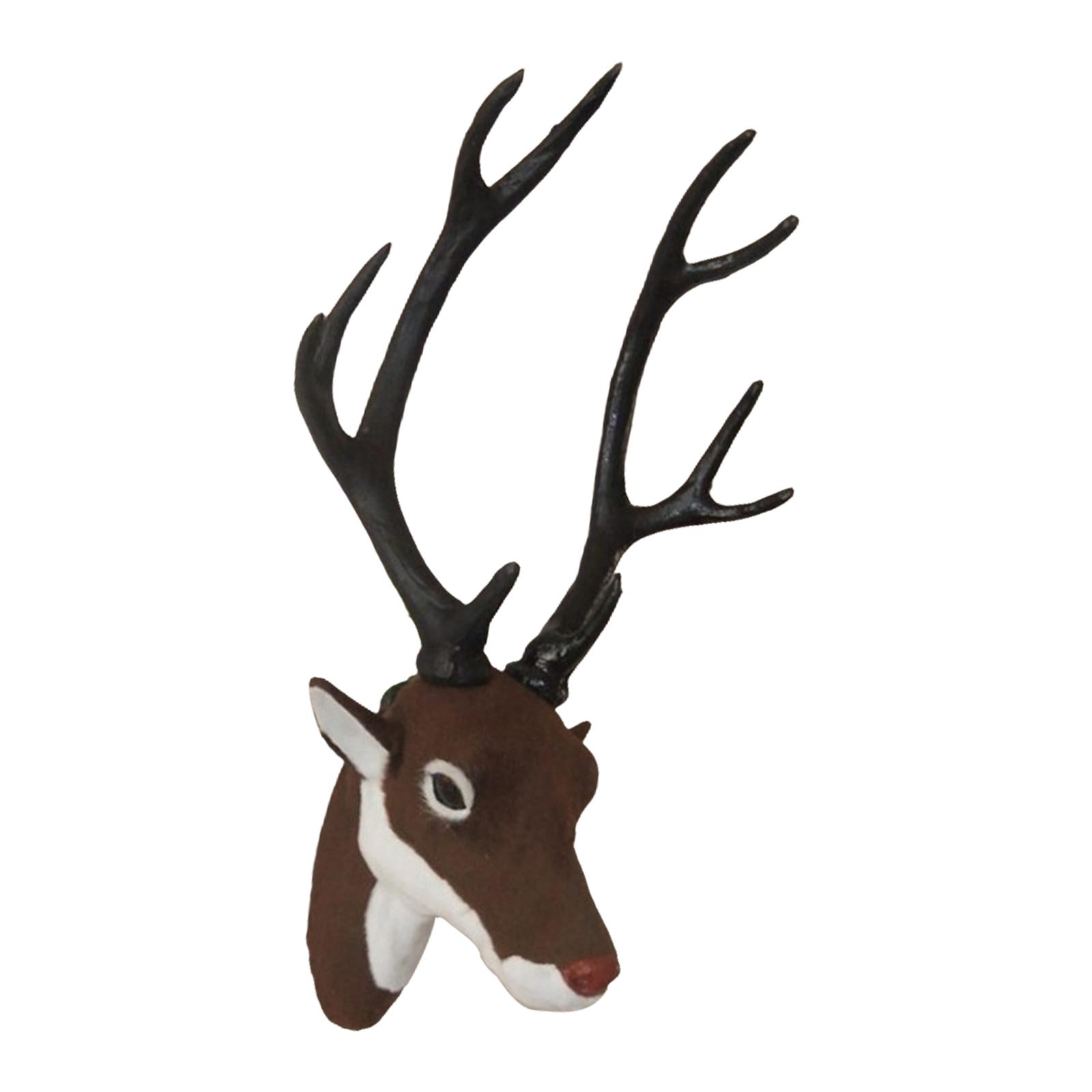 Magideal - Cabeza De Ciervo De Imitación, Taxidermia De Imitación Hecha , Decoración Rústica De , Astas De Ciervo Extraíbles, Para Decoración Del