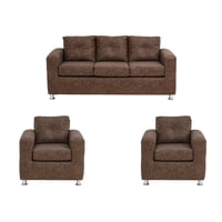 Muebles América - Living George 311 Cuero Auris Café