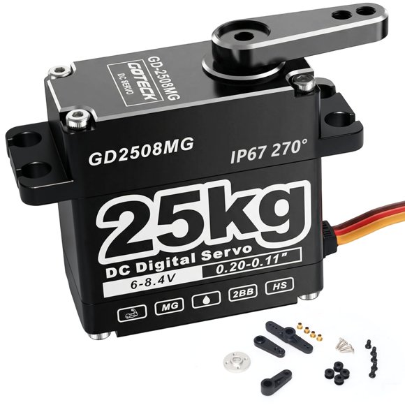 Servo RHINOESC GD2508MG 25 kg·cm de torque, 8,4 V, impermeable IP67