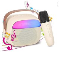 Genérico - Parlante Bluetooth Con Luz Y 1 Microfono Blanco