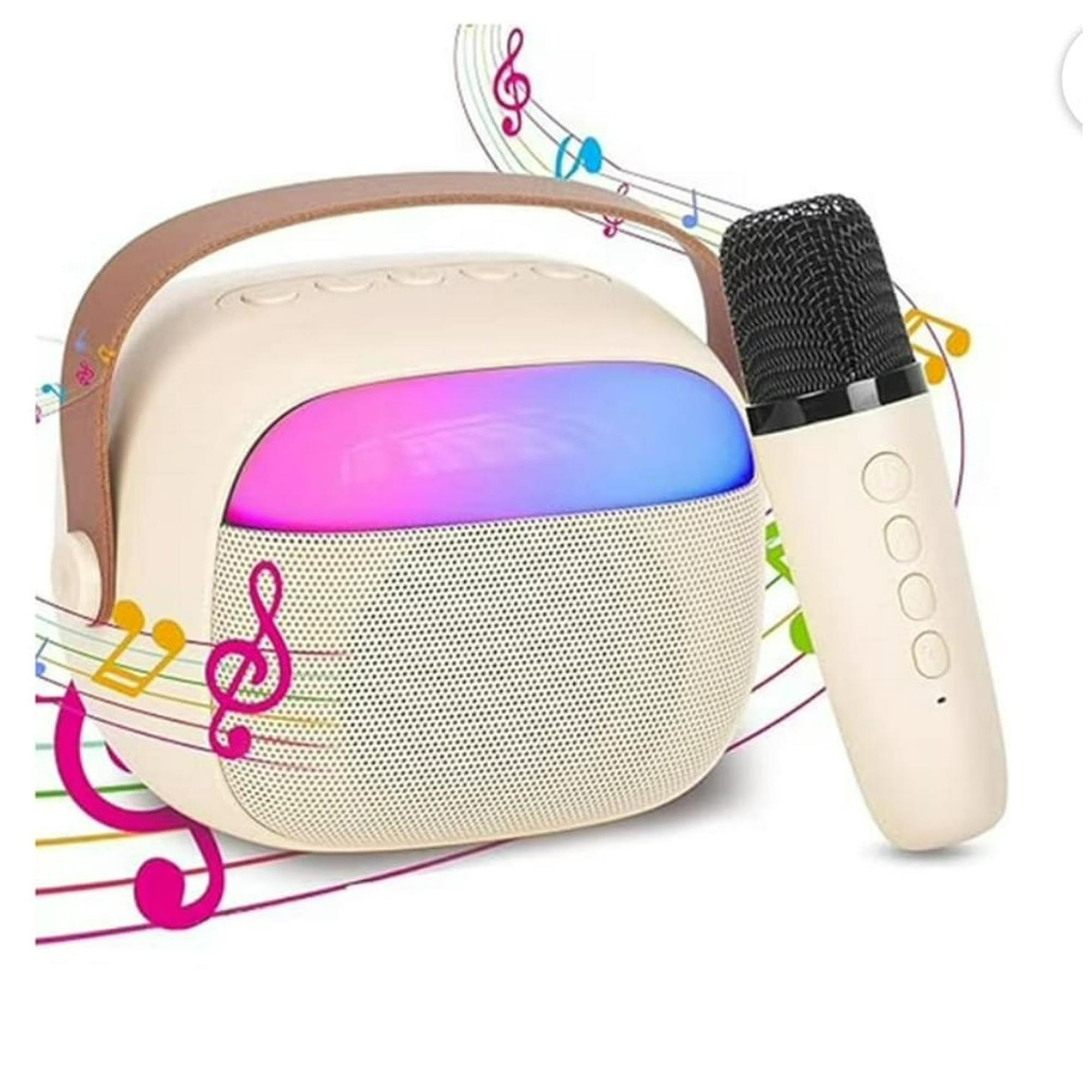 Genérico - Parlante Bluetooth Con Luz Y 1 Microfono Blanco