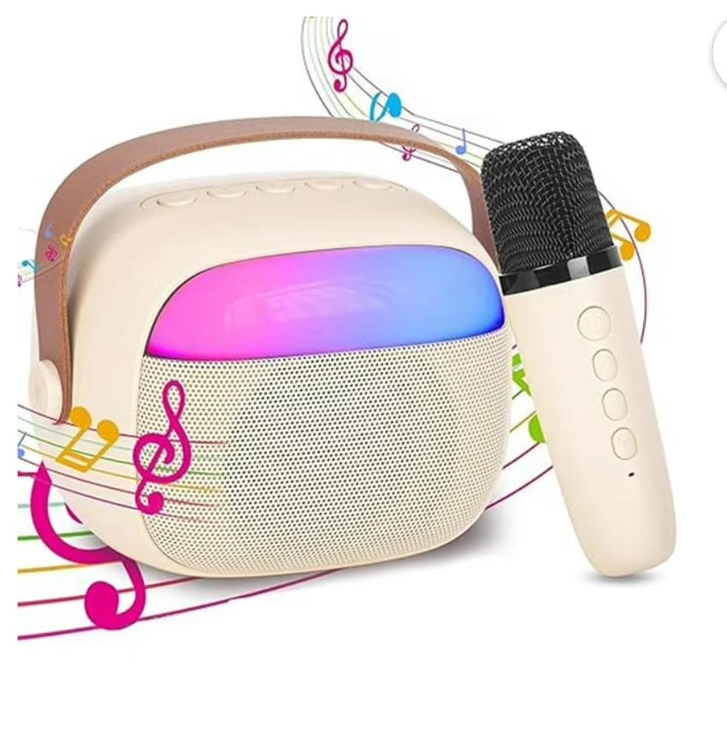 Genérico - Parlante Bluetooth Con Luz Y 1 Microfono Blanco