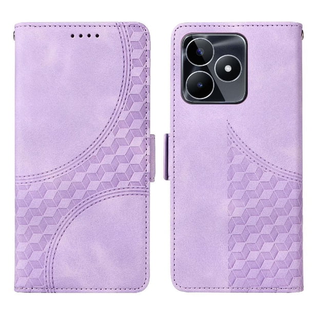 Carcasa FOXDOCK Realme Note 50 4G de cuero PU, diseño acolchado clásico, protección contra caídas y rayones