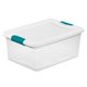 thumbnail image 1 of Caja de almacenamiento Sterilite 14948012 de 15 cuartos de galón, plástico blanco/transparente, 1 of 9