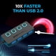 thumbnail image 4 of Hub USB SABRENT de 4 puertos USB 3.0 con interruptores de alimentación y adaptador, 4 of 9