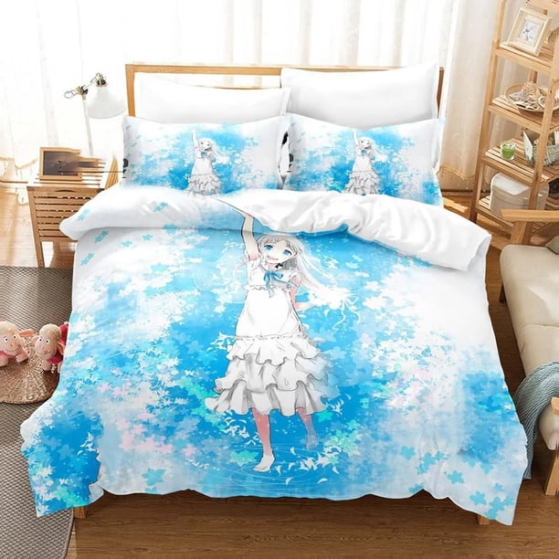 Anime Anohana Honma Meiko Bedding Set Boys Girls Duvet Cover Pillowcase Bed Kids Adult Home Textileextile