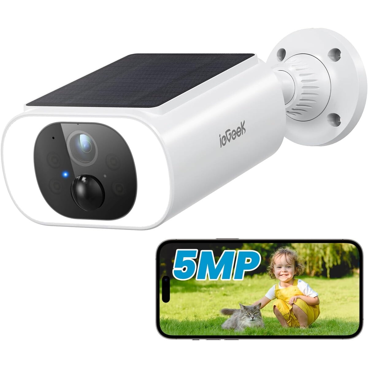 Iegeek - Cámara Seguridad Solar S1 Pro 5mp Exterior Inalámbrica