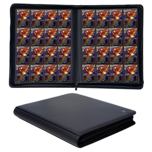 Carpeta para tarjetas coleccionables KUOOKING, más de 1000 bolsillos, 16 bolsillos, negra