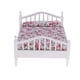 thumbnail image 1 of 1/12 Cama de madera en miniatura de los muebles del dormitorio de la casa de mu?ecas con el colchón floral, 1 of 5