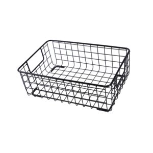 Magideal - Cesta De Almacenamiento De Alambre Con Asas, Cesta Portátil Compacta De Hierro Retro Para Escritorio, Para Oficina, Lavandería, Guardería, Cosméticos, S