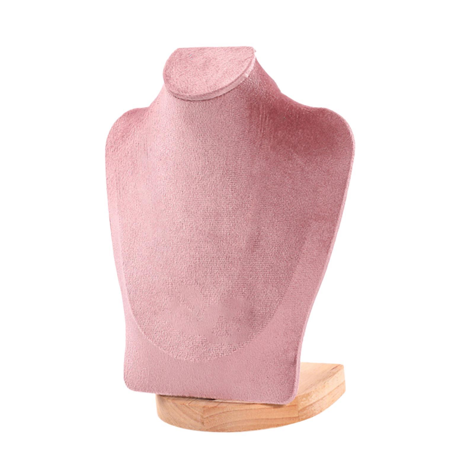 Magideal - Exhibición De Collares, Soporte De Busto De Cadena, Decoración De Sujetadores De Joyería, Modelo De Maniquí Elegante Para Tiendas Minoristas, Vitrinas Terciopelo Rosa De 23 Cm