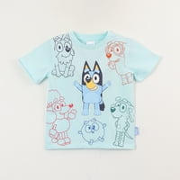 Polera Manga Corta Niño Celeste Friends Bluey