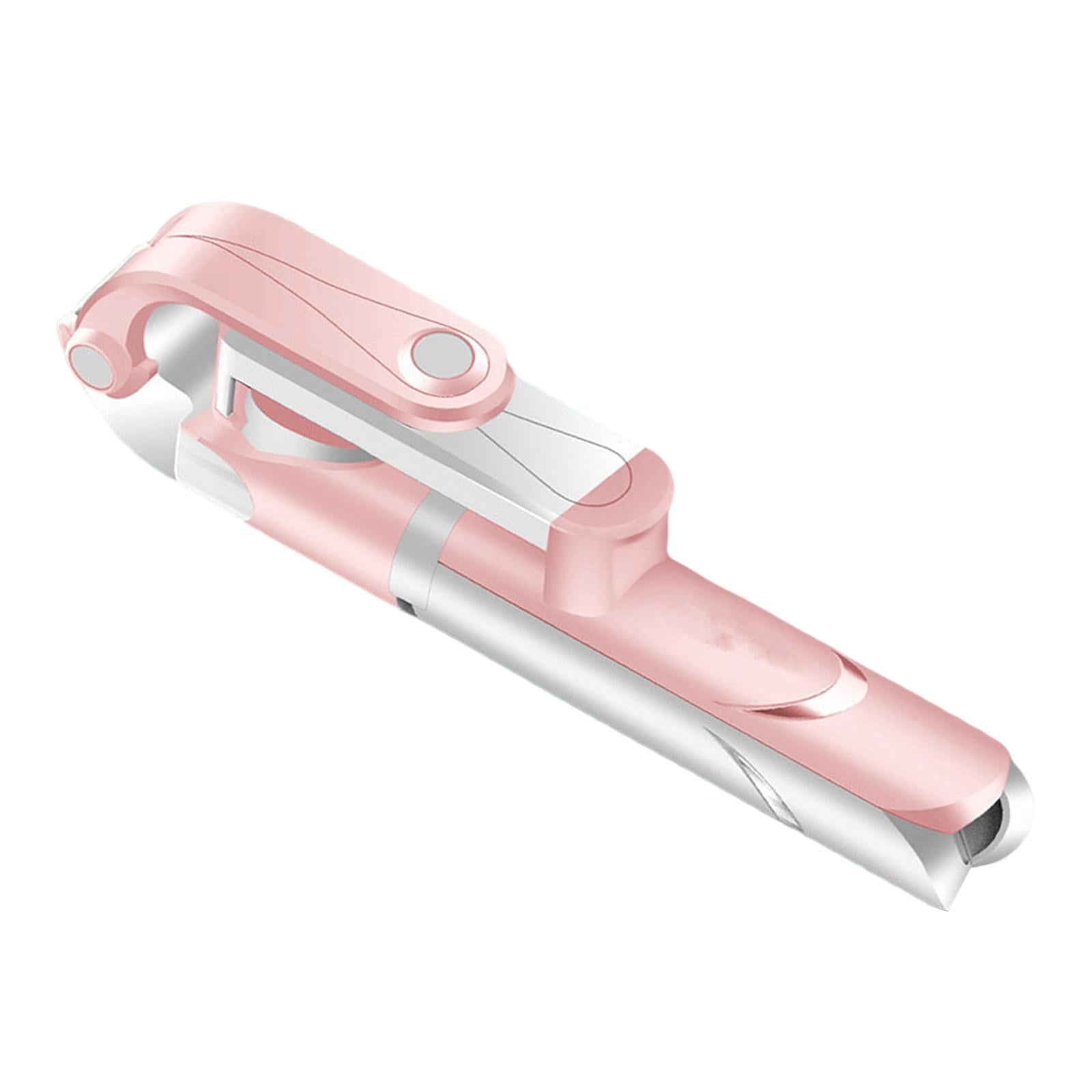 Bothyi - Trípode Plegable 3 En 1 Bluetooth Extensible Selfie Stick Teléfono Con Cable Rosa