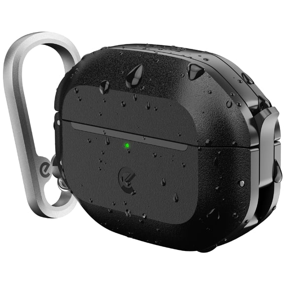 Funda Keybudz impermeable para AirPods Pro de tercera generación, color negro carbono