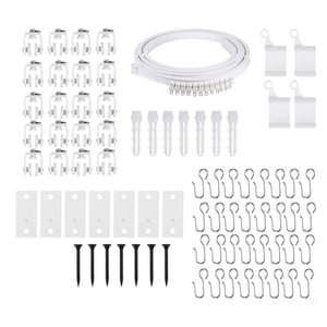 Bothyi - Juego De Rieles De Cortina Curvos, Ganchos De Rodillos Para Balcón, Dormitorio, Cortinas De Rv, 400Cm