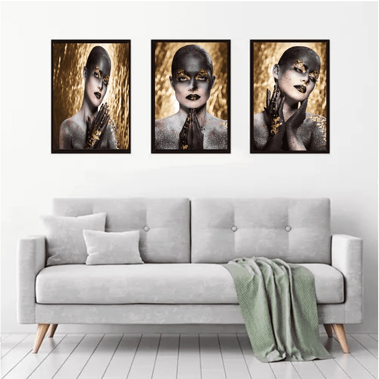 Genérico - Cuadros Decorativos Retrato Pack X 3 Uds 35x50 Cm C/u