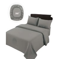 Genérico - Juego De Sabanas De 500 Hilos 2 Plazas Gris