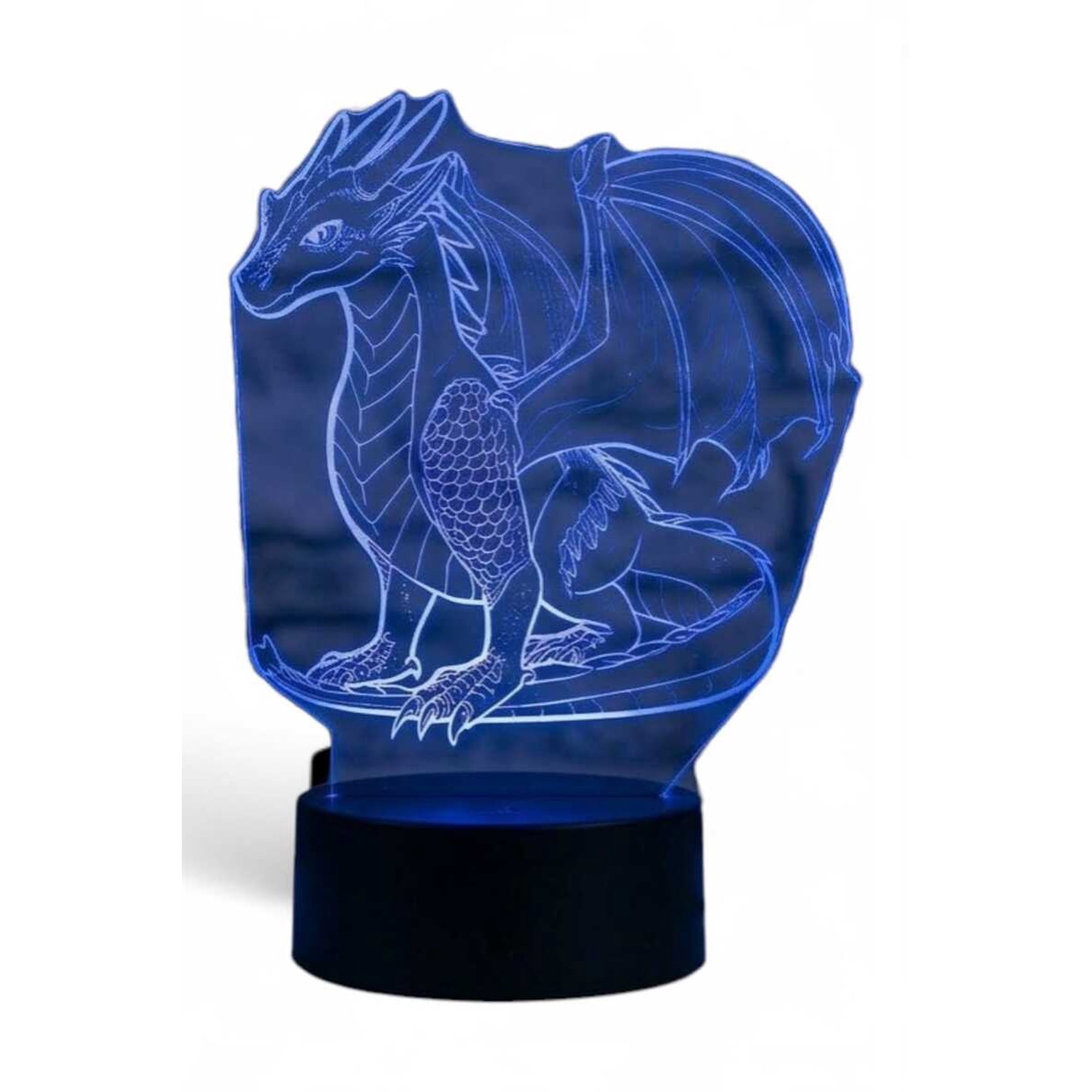 Lampara Ilusion 3d Dragón Ii De 7 Colores, Base Touch