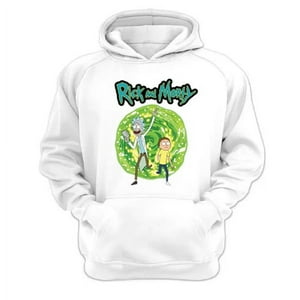 Genérico - Polerón Canguro Rick And Morty Blanco Talla L Unisex