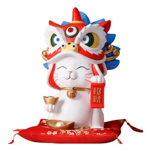 Magideal - Adornos Creativos De Gato De La , Esculturas De Estatua, Soportes De Fortuna, , Colección Fengshui, Decoración, De Exhibición , Blanco