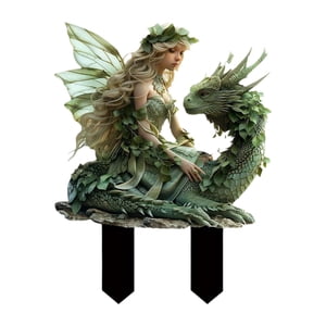 Bothyi - Estaca De Dragón De Hadas De Jardín 2D, Estaca Decorativa De Regalo Para Pasarelas Y Caminos De Patio.
