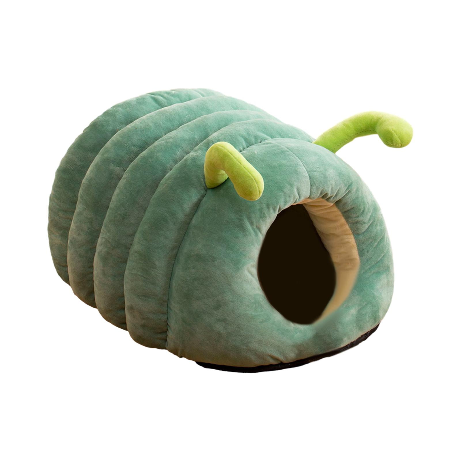 Cama Para Gatos Con Forma De Oruga, Cama Para Dormir Suave Para Perros, Para Cachorros, Conejos, Gatos De Interior, Color Verde