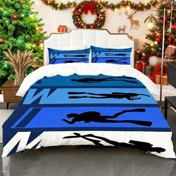 Art Design Art Design Printed Duvet Cover Set Theme Printed Bedding Set 1 Duvet Cover + 2 Pillowcases 100% Polyester Wear-Resistant And Wrinkle-Resistant Skin-F