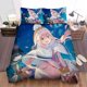 thumbnail image 1 of Laid-back Camp Characters At The Flower Field Quilt Duvet Cover Set Pillowcase3-Piece Bedding Set, 1 of 5
